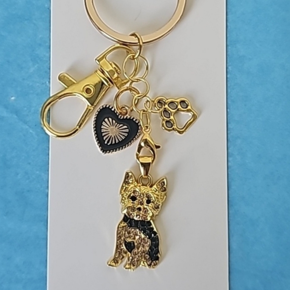 NEW! Cubic Zirconia Siberian Husky Keychain Bag 🎒👜 Jewelry Pendant ~ 🐾 🐕 🎁 - Picture 5 of 15